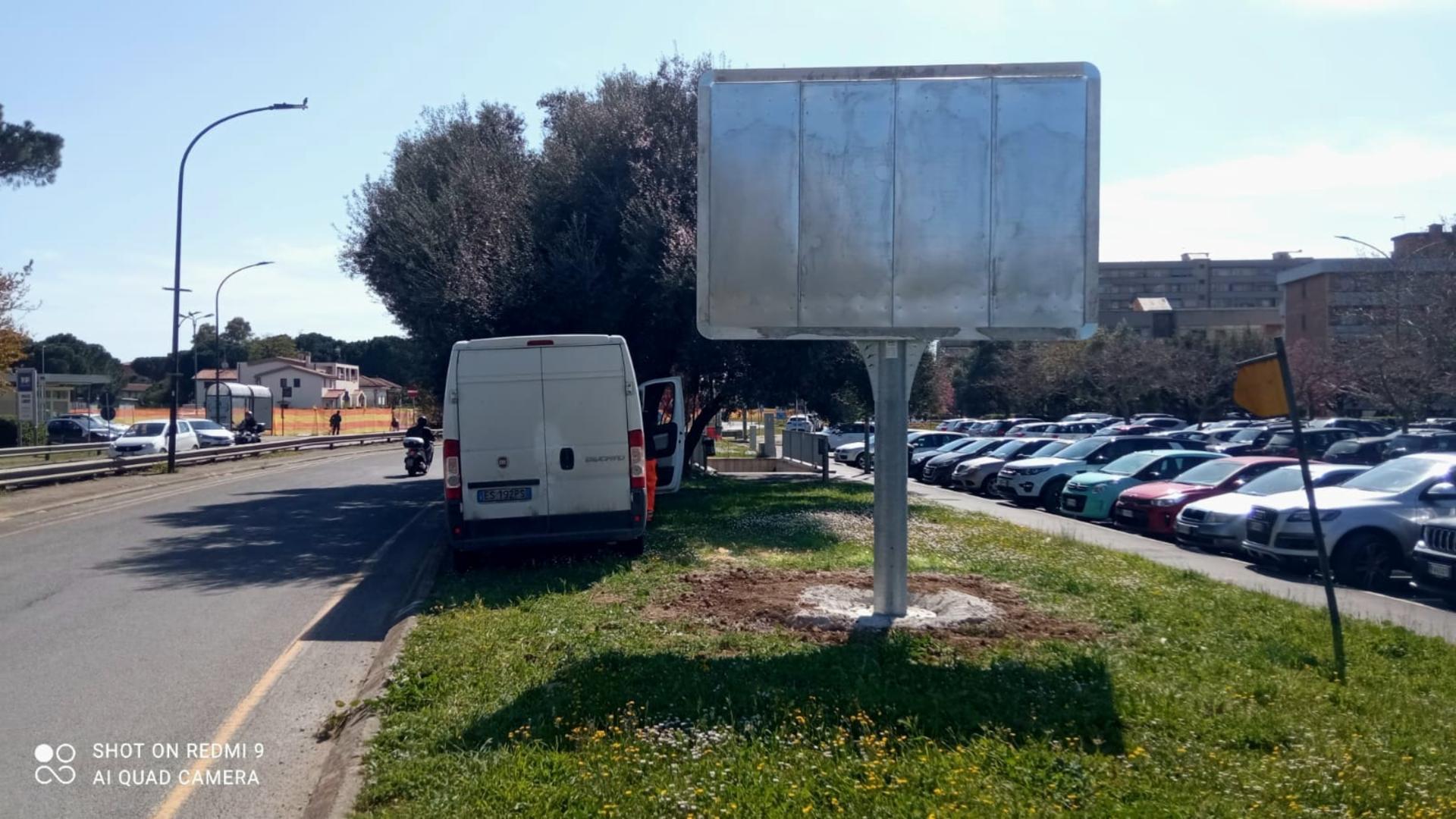Impianto MAXI AFFISSIONE a Grosseto, in zona Palazzetto di Via Austria