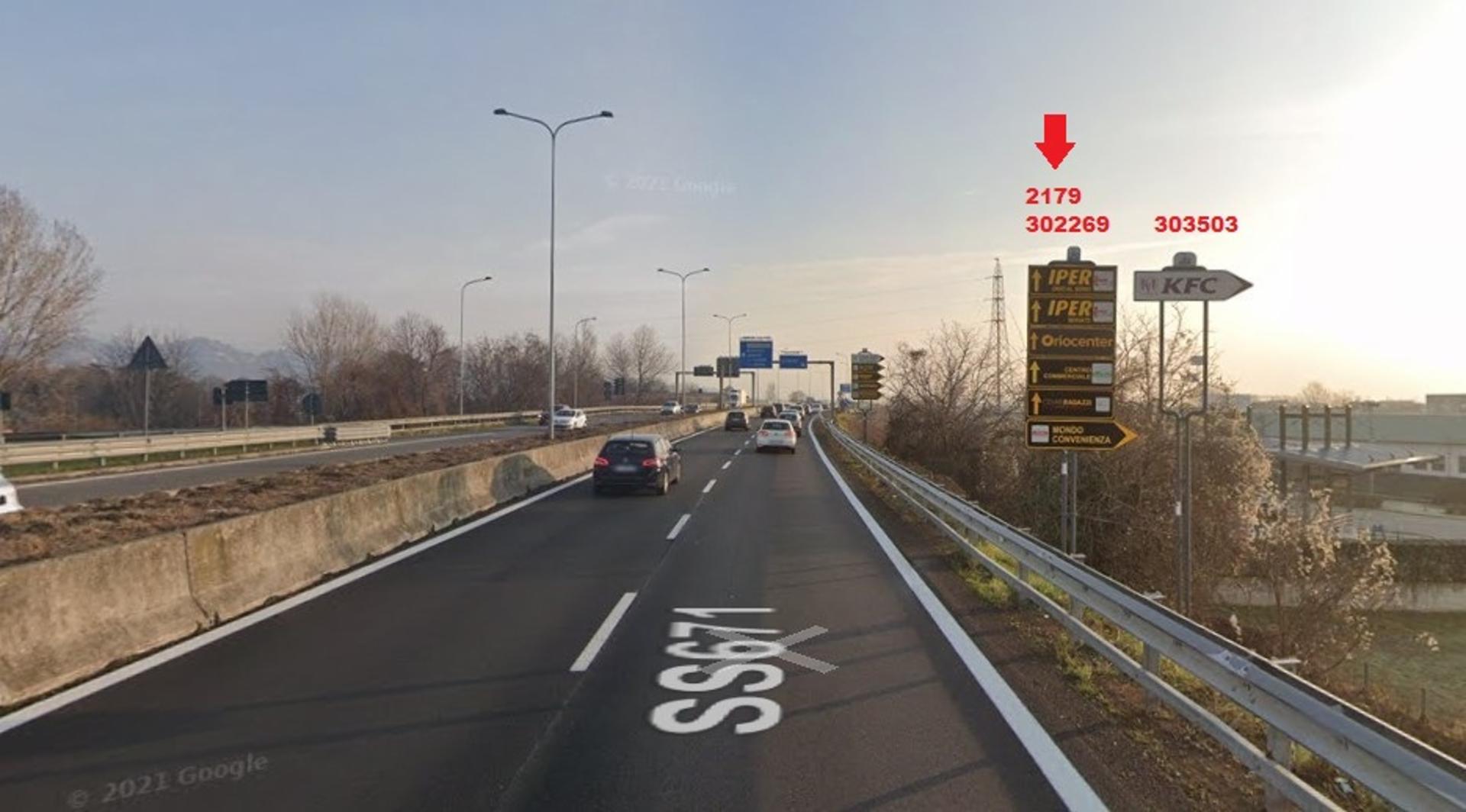 Impianto a EX S.S. 671 Km. 1+320/dx  Curno
