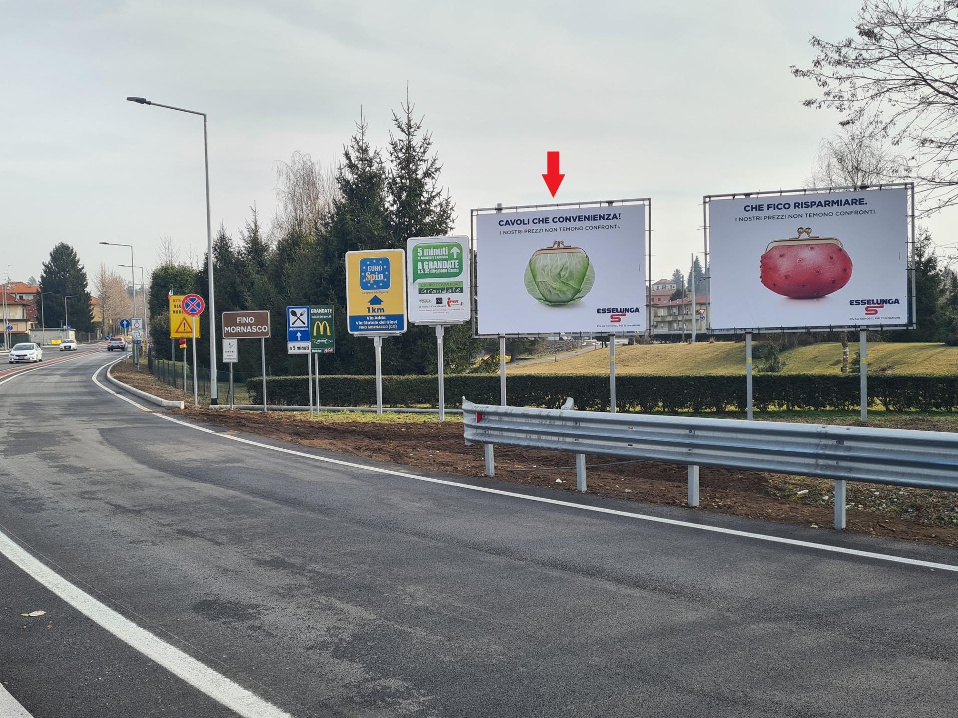 Impianto a S.P. 27 ROTATORIA NUOVA ESSELUNGA DIR. CENTRO CITTA' IMPIANTO LATO SX  Fino Mornasco