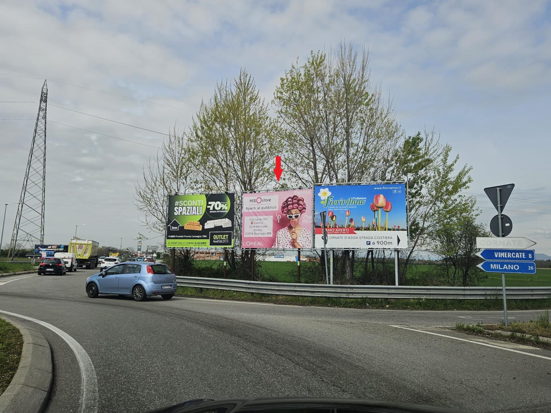 Impianto a S.P. 2 rotatoria Eurospin/Lube dir. Busnago impianto centrale  Trezzo sull'Adda