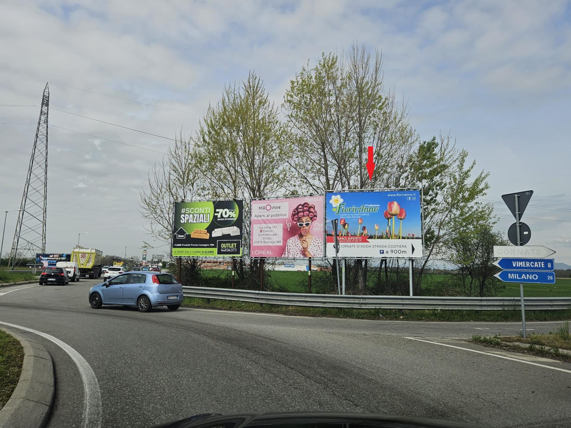 Impianto a S.P. 2 rotatoria Eurospin - Lube dir. Busnago lato dx  Trezzo sull'Adda