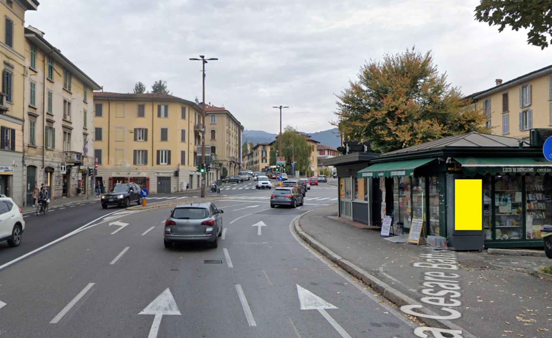 Impianto TOTEM DIGITALE a Bergamo, in zona Gelateria VerdeRosa