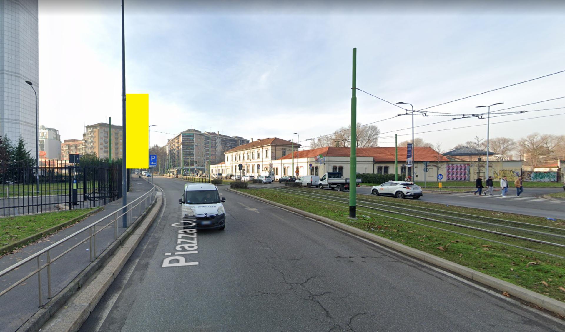 Impianto VERTICAL BANNER a Milano, in zona Museo storico dei vigili del fuoco di Milano