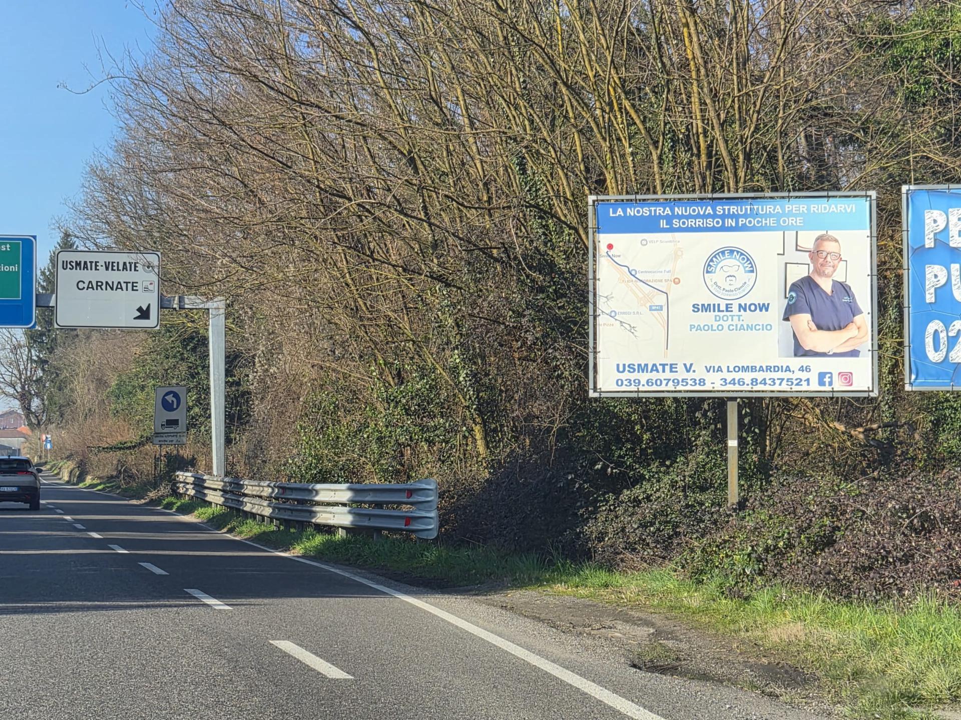 Impianto a S.P. ex. S.S. 342 Dir. Prima di entrata Città dir. Tangenziale  Usmate Velate