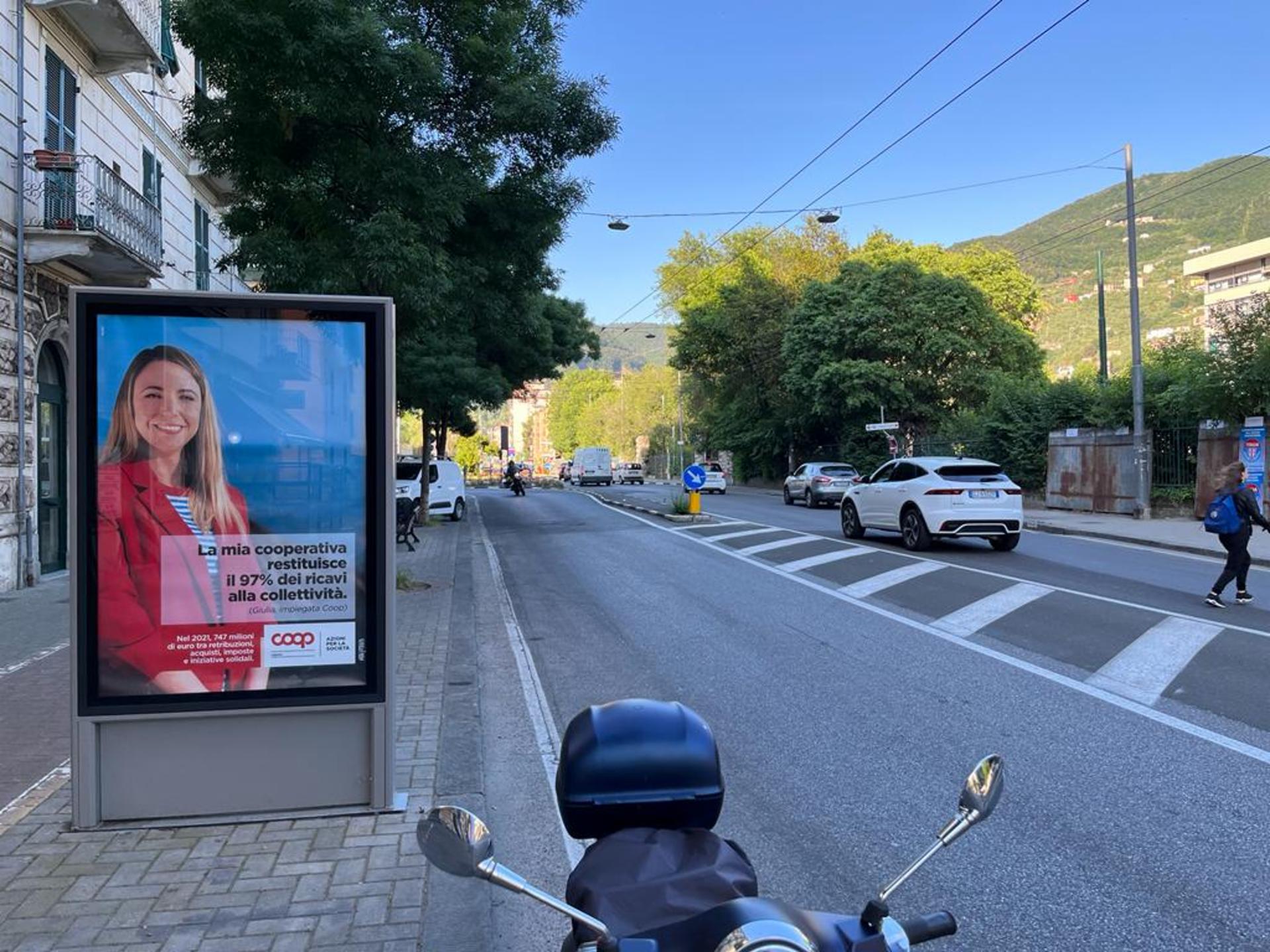 Impianto TOTEM a La Spezia, in zona Caffetteria 2 Giugno
