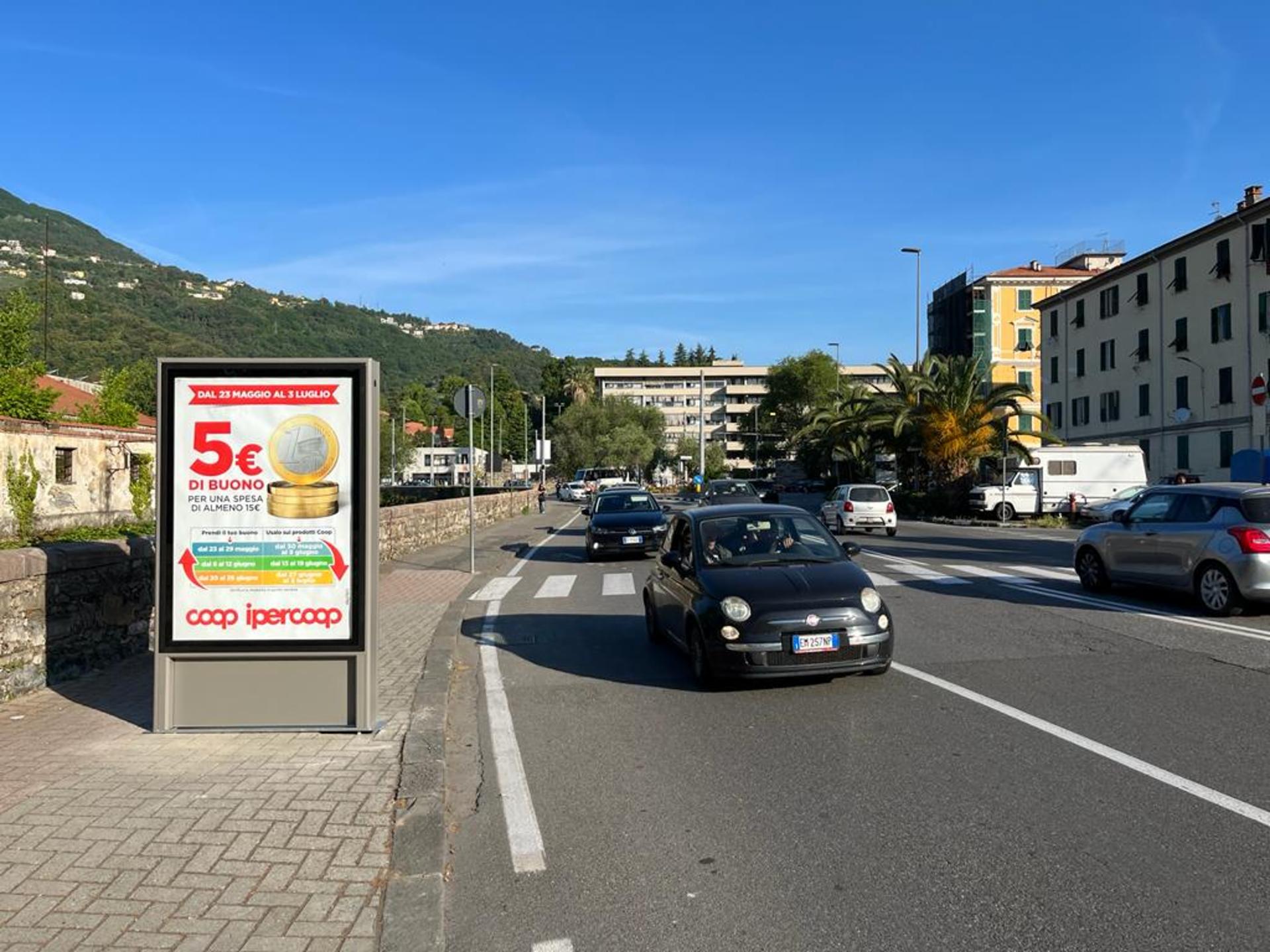 Impianto TOTEM a La Spezia, in zona Caffetteria 2 Giugno