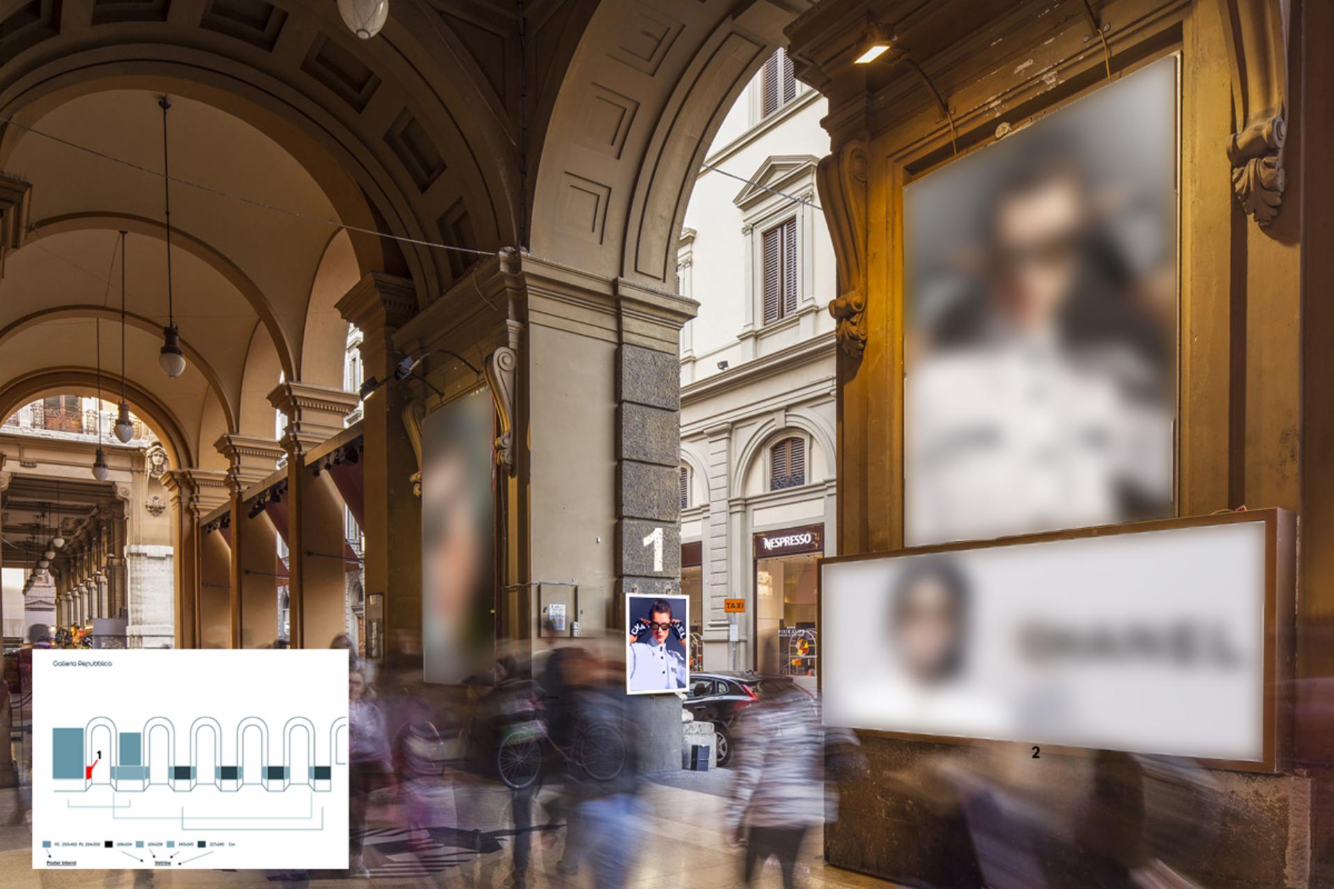 Impianto TOTEM a Firenze, in zona Le Giubbe Rosse