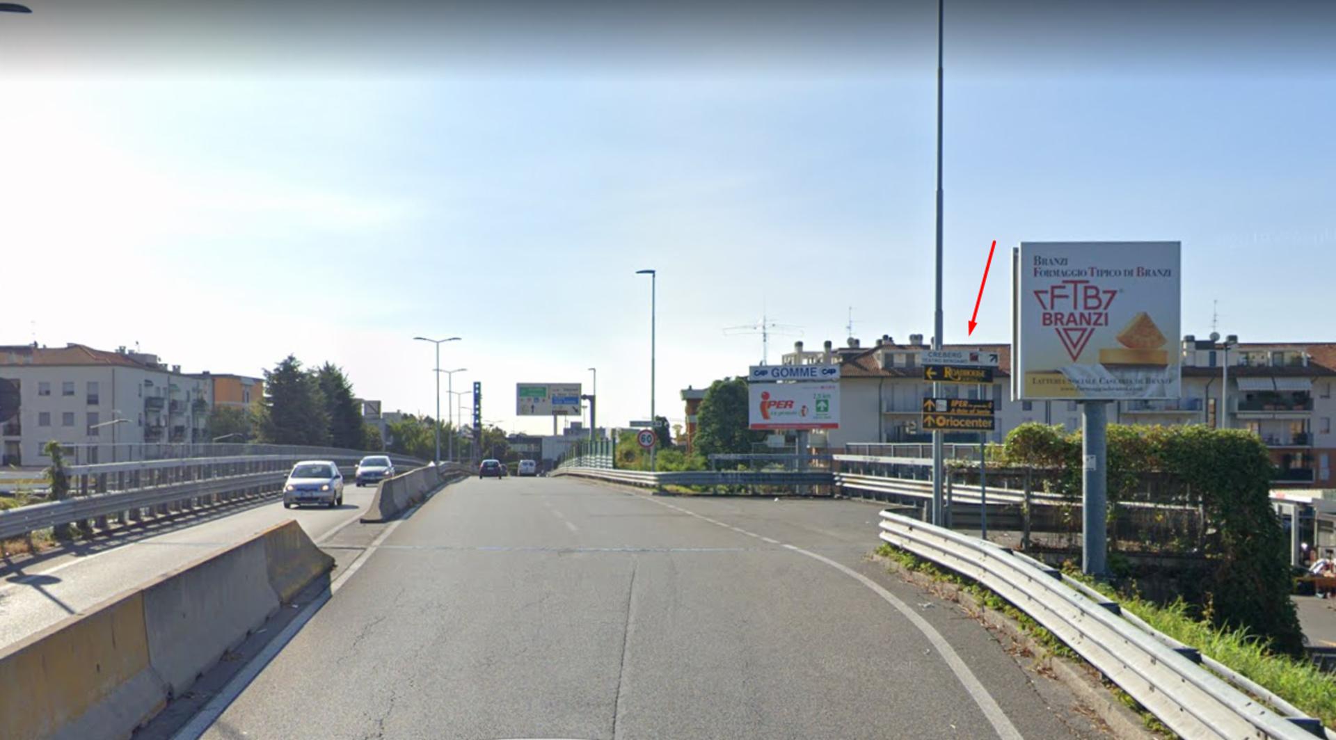 Impianto FRECCE / PREINSEGNE a Bergamo, in zona ALDI