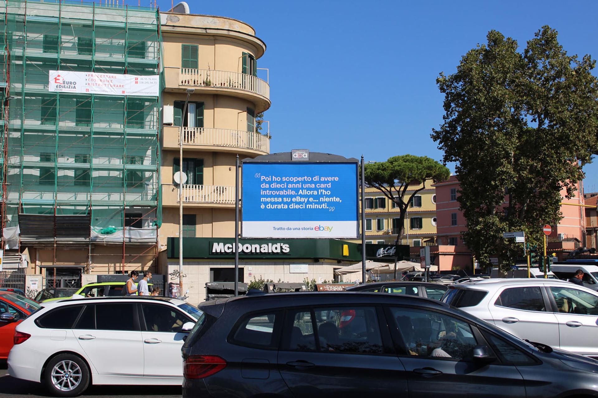 Impianto POSTER a Roma, in zona McDonald's