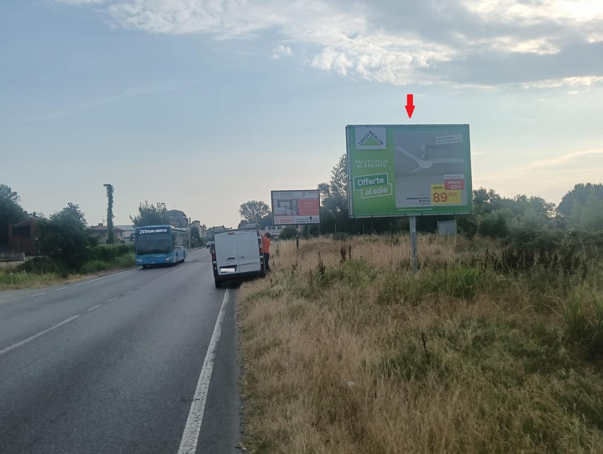 Impianto a SP 39 fine centro abitato Caleppio di Settala dir. Settala  Mediglia