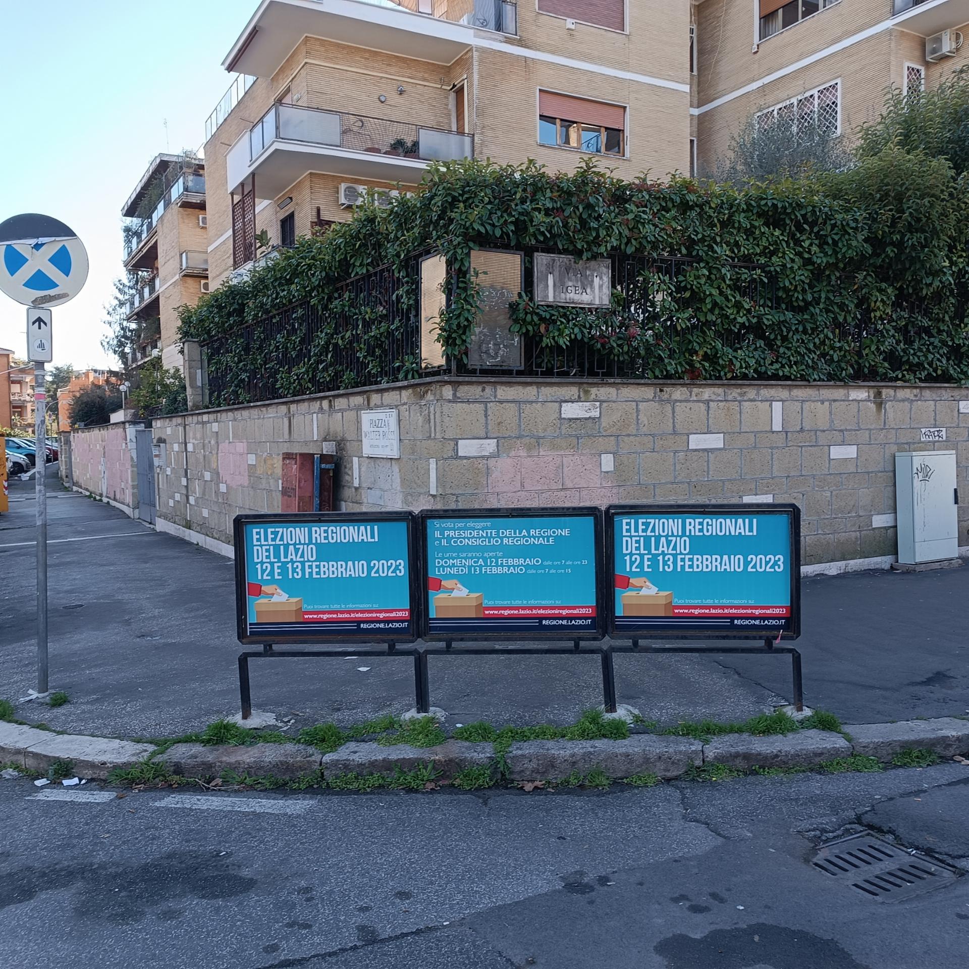 Impianto a PIAZZA WALTER ROSSI - ang. Via Igea  Roma