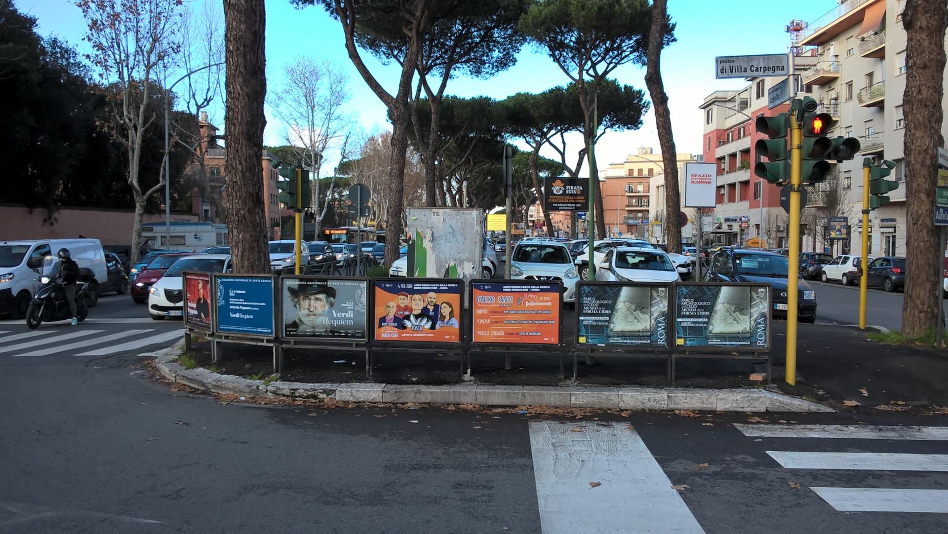 Impianto a PIAZZA VILLA CARPEGNA - alt. Villa Carpegna (Spartitraffico, sx)  Roma