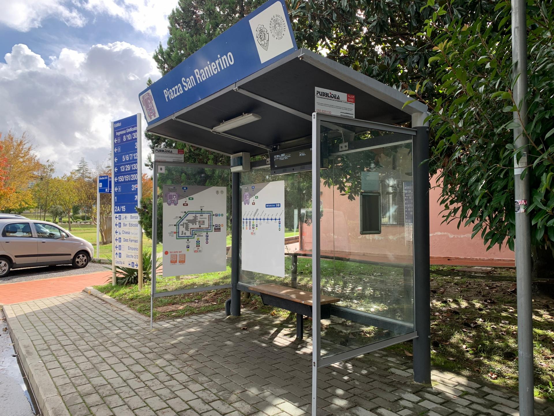 Impianto a Ospedale di Cisanello-Fermata San Ranierino verso Centro Prelievi, lato destro  Pisa