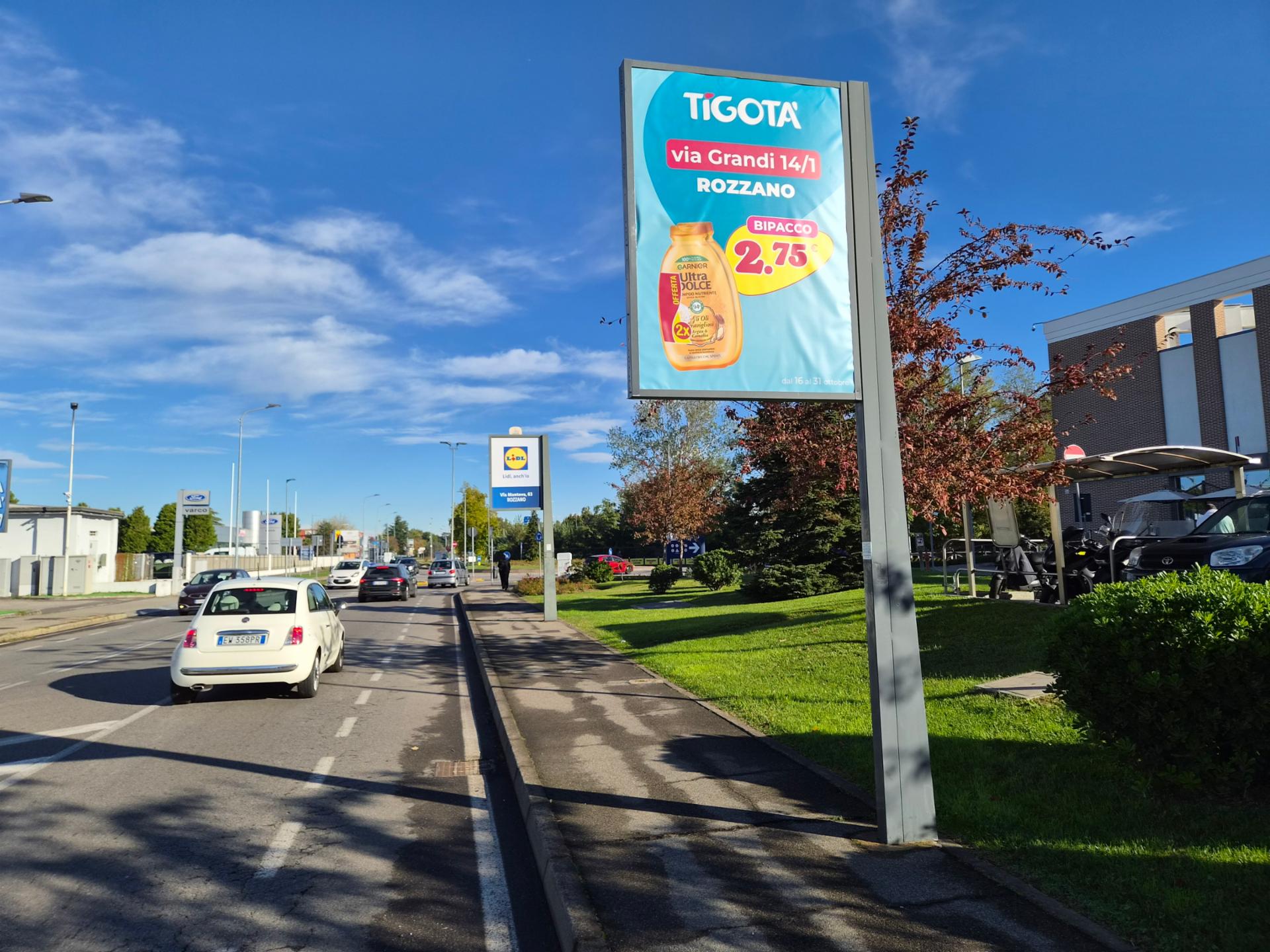 Impianto a Via Manzoni 30 mt prima di via Brodolini dir. Milano  Rozzano