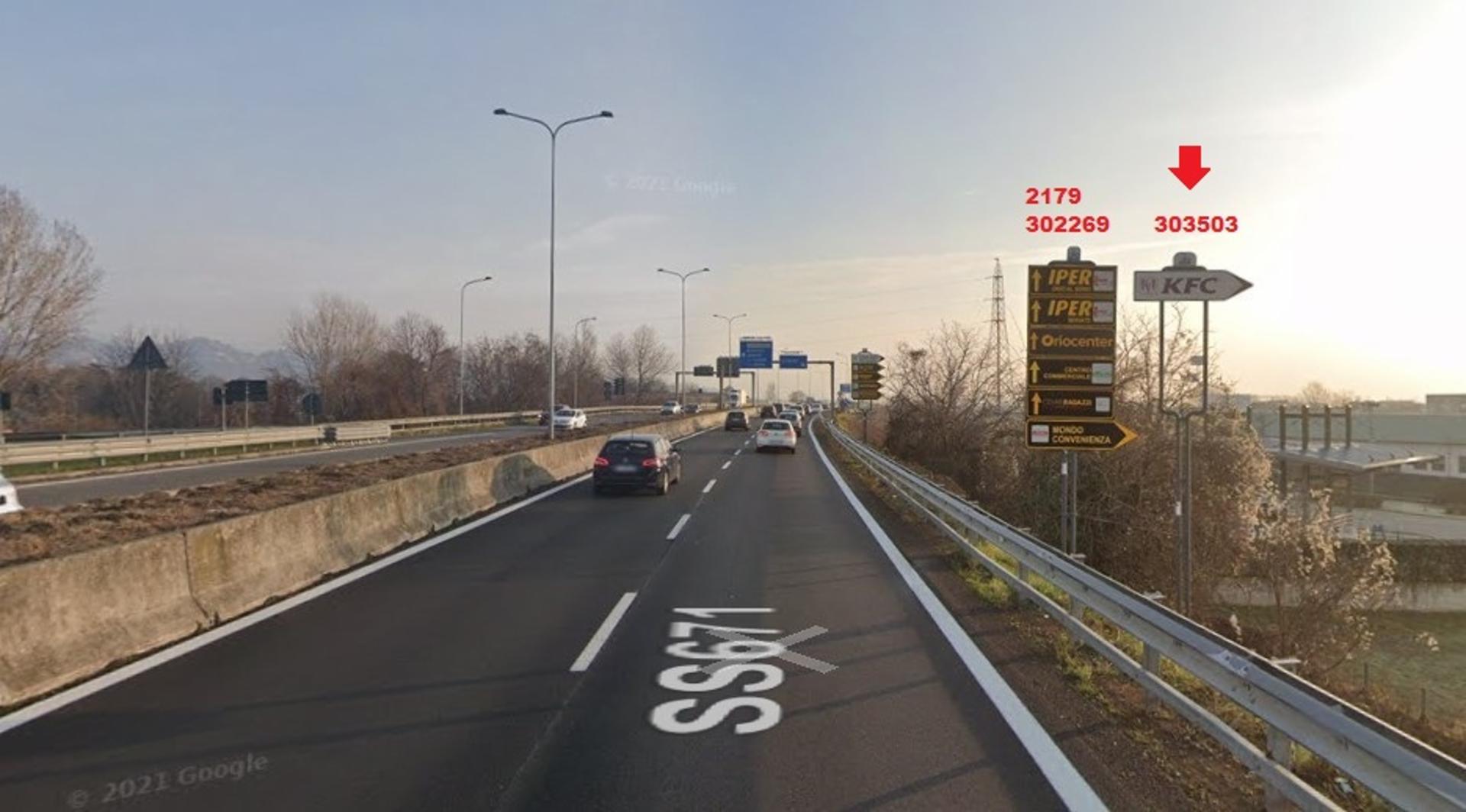 Impianto a EX S.S. 671 Km. 1+320/dx  Curno