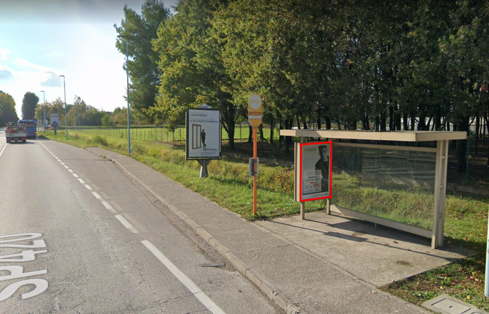 Impianto PENSILINA a Mantova, in zona Via dei Toscani, fronte Bigattera