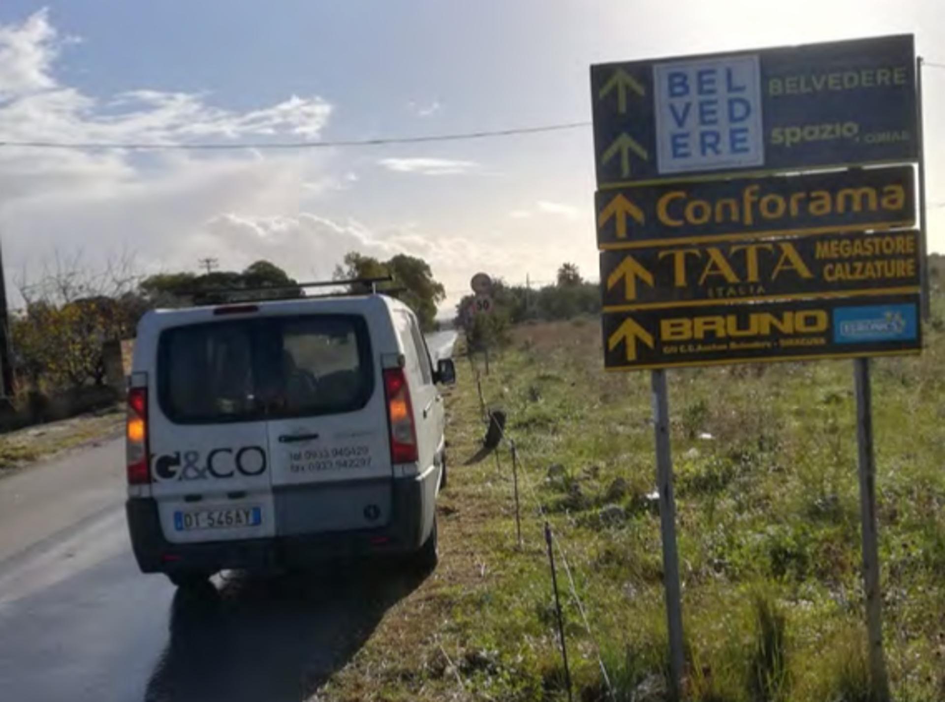 Impianto FRECCE / PREINSEGNE a Melilli, in zona Eurospin