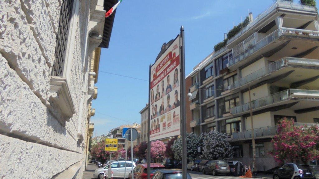 Impianto STENDARDO a Roma, in zona Chiesa di Santa Teresa del Bambin Gesù in Panfilo