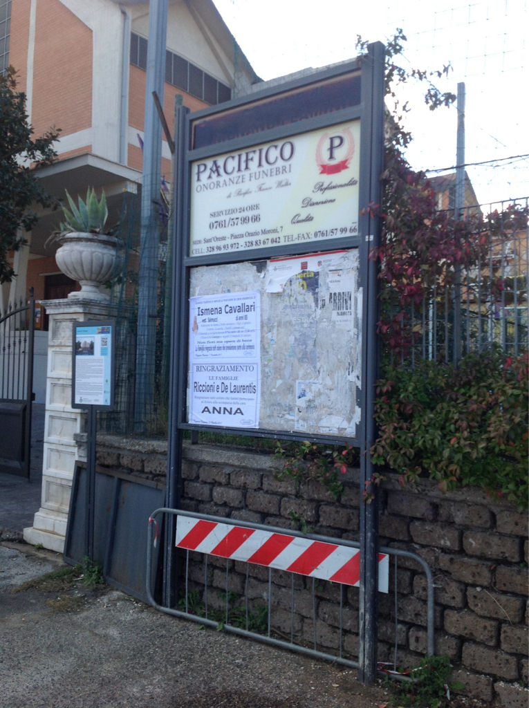 Impianto TABELLA a Rignano Flaminio, in zona Ins Mercato