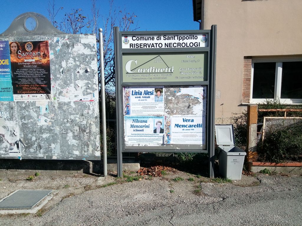 Impianto TABELLA a Sant'Ippolito, in zona Bar Silvio