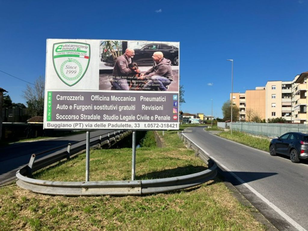 Impianto CARTELLONISTICA a Montecatini-Terme, in zona Caffè Pasticceria La Loggia